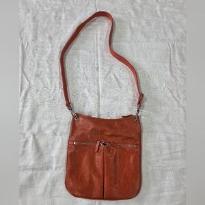 Pure Alfred Sung Burnt Orange Pebbled Crossbody Bag